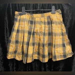 Yellow and Black Plaid Skirt